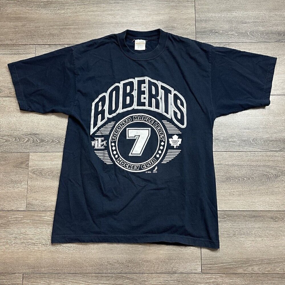 Vintage Y2K Toronto Maple Leafs Shirt Size XL Gary Roberts 7 Blue